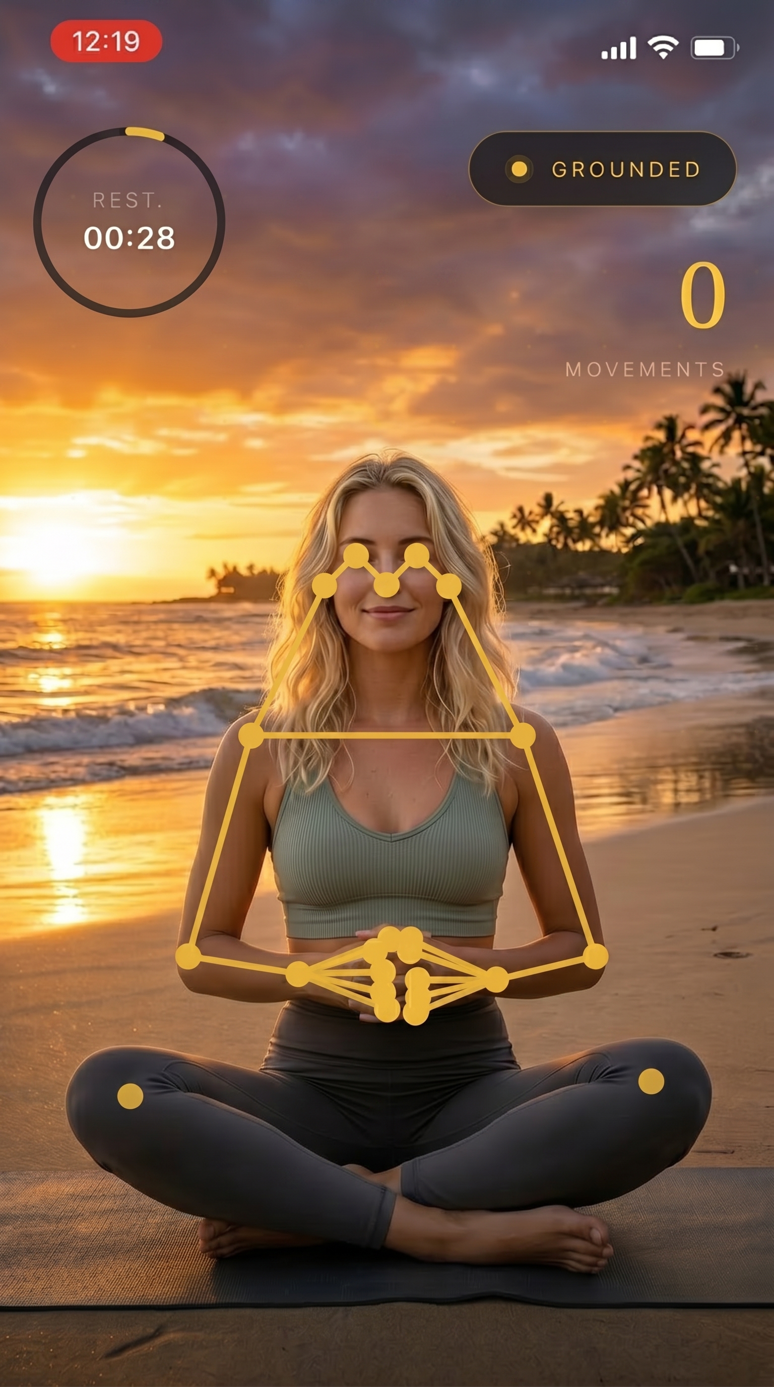 Stillness active movement detector screen